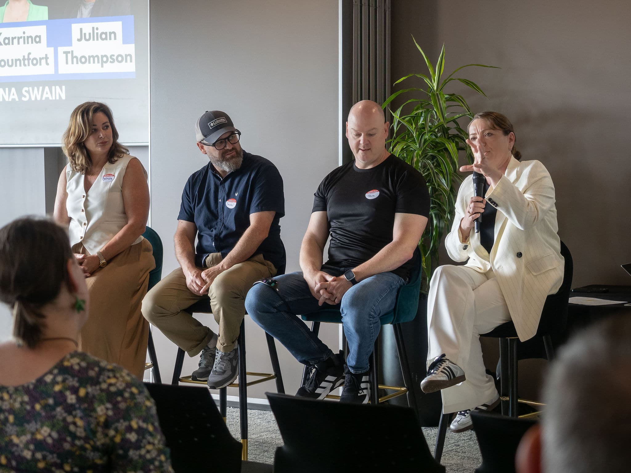 Karrina Mountfort on a panel discussion alongside fellow speakers